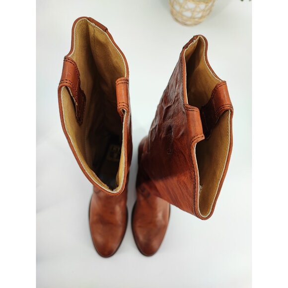 Frye Women's Brown Leather Tall Riding Boots Size 7B US - Picture 4 of 8